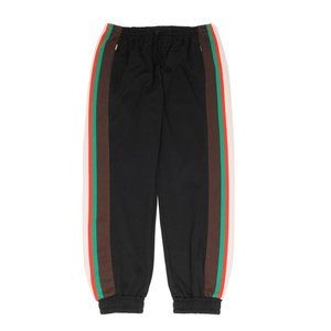 Gucci Mens Track Pants Large Black Green Red Stripped Drawstring Cotton Joggers